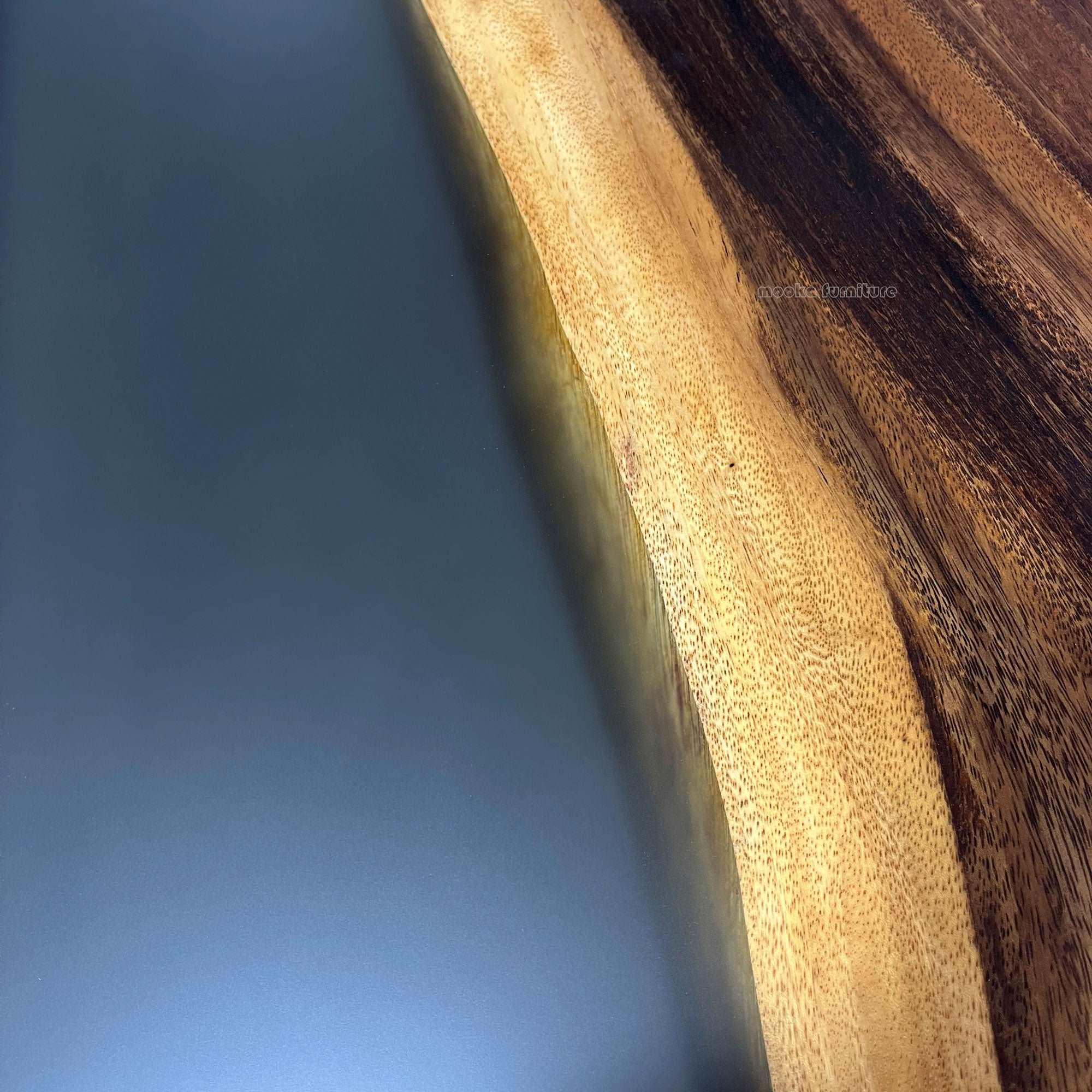 Handmade unique wood epoxy long dining table for 8 seaters - MOOKA FURNITURE