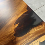 Handmade unique wood epoxy long dining table for 8 seaters - MOOKA FURNITURE