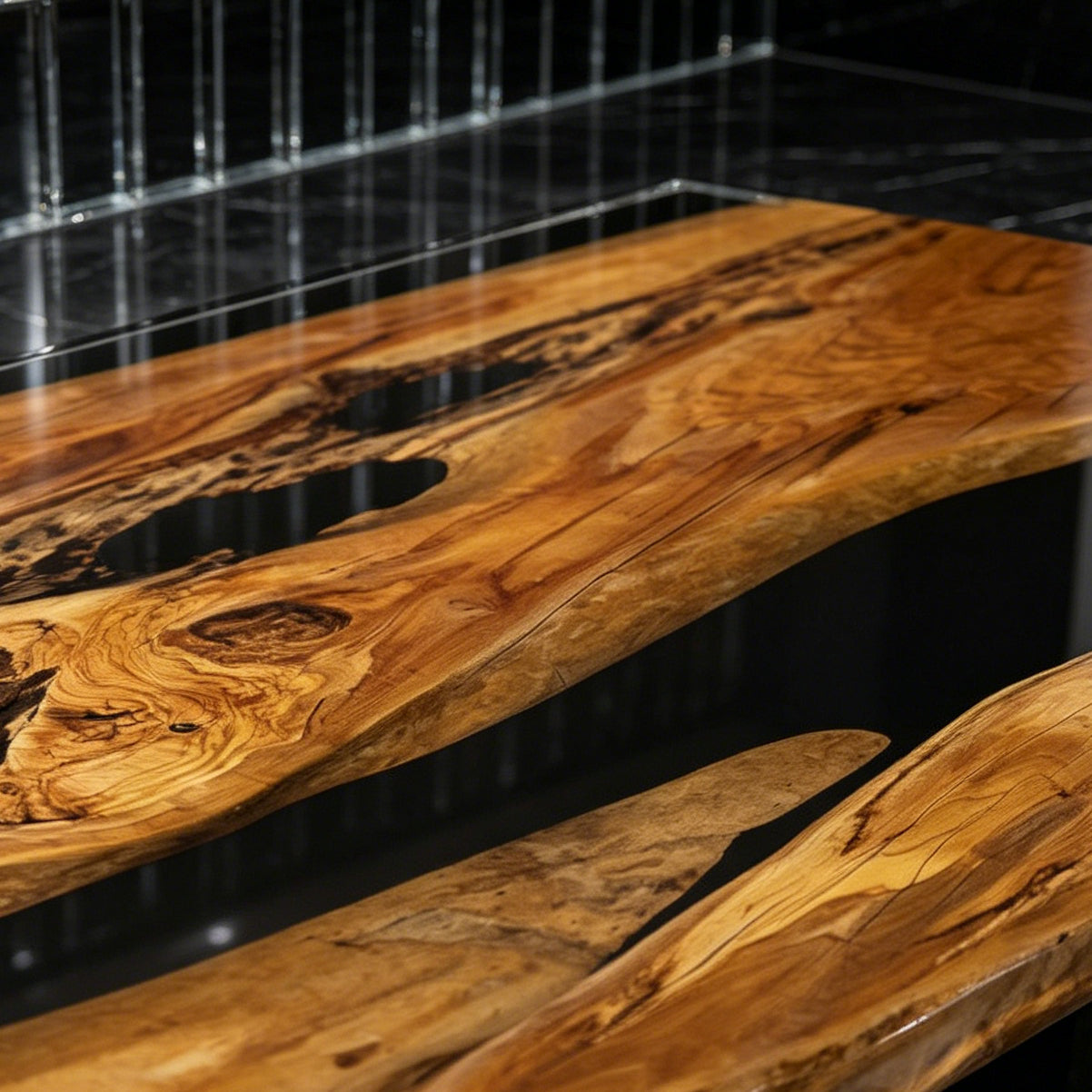 Luxury Italian olive wood river table heirloom table dining table for 8 seats