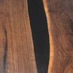 10ft Meeting table in black walnut solid wood slab conference table for 10 seats