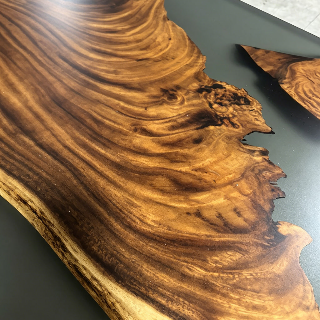 Exquisite exotic wood dining table for 10 seaters unique upscale dining table