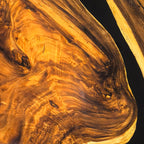 Custom made black epoxy river solid natural wood dining table for 8 seats