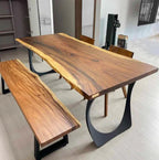 Metal Table Legs - 409 Cleo - 21W, 28H inch - Set of 2 pcs - Flowyline - MOOKA FURNITURE