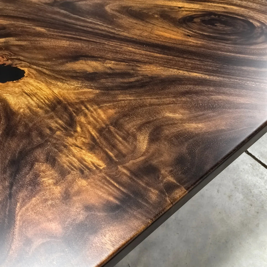 Unique natural wood black resin river dining table for for 8-10 people - MOOKA FURNITURE