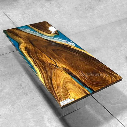 Resin Wood Dining Table - MOOKA FURNITURE