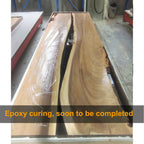 Natural Wood and epoxy dining river table for 6-8 people - MOOKA FURNITURE