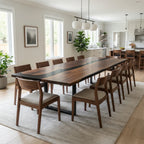 12feet large scale size dining table for 12 people dark walnut black epoxy river table - MOOKA FURNITURE