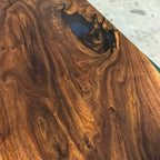 10ft exotic black walnut teal blue epoxy river table dining table for 10 seats