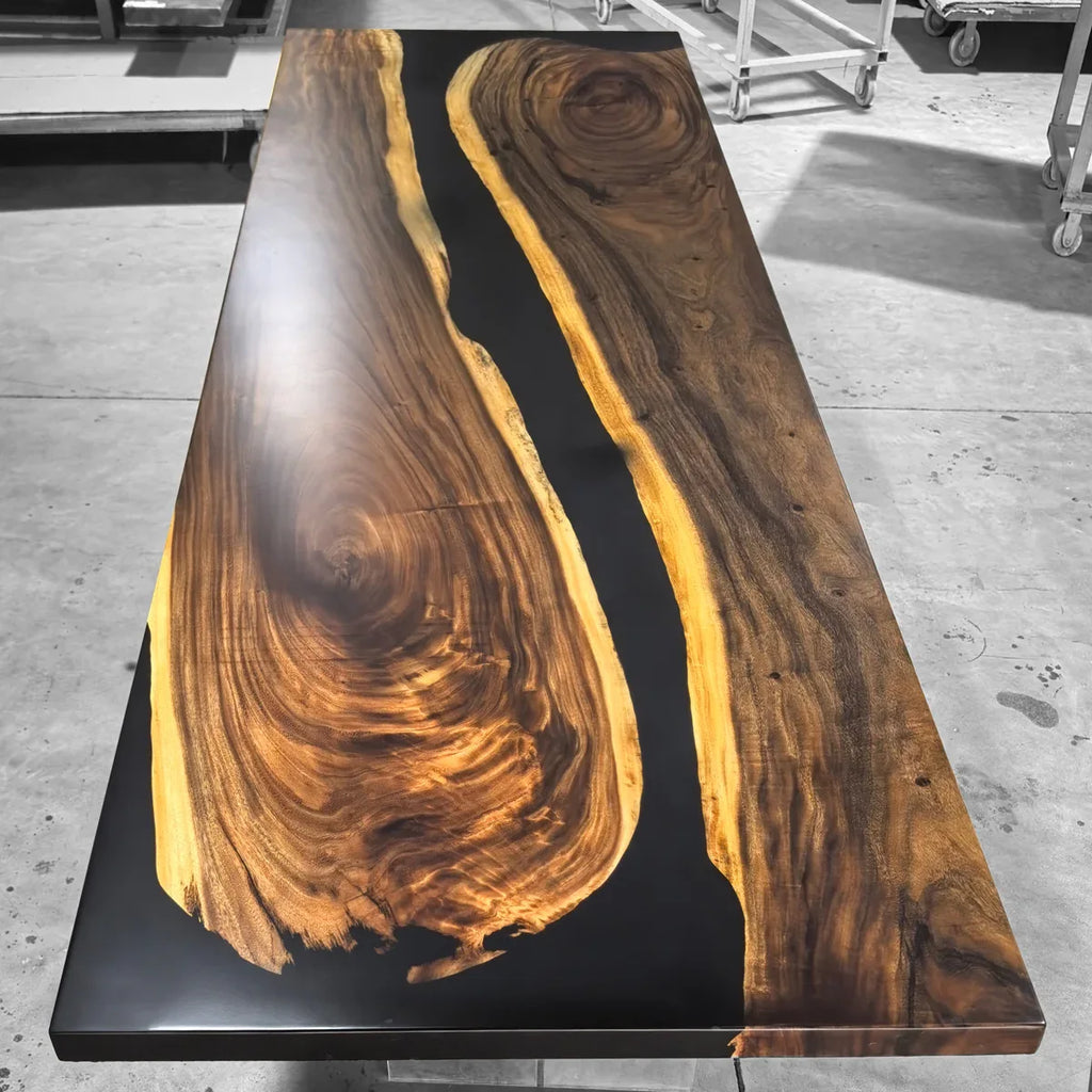 12ft Long river table for 12-14 people big dining room custom made wood bespoke table - MOOKA FURNITURE