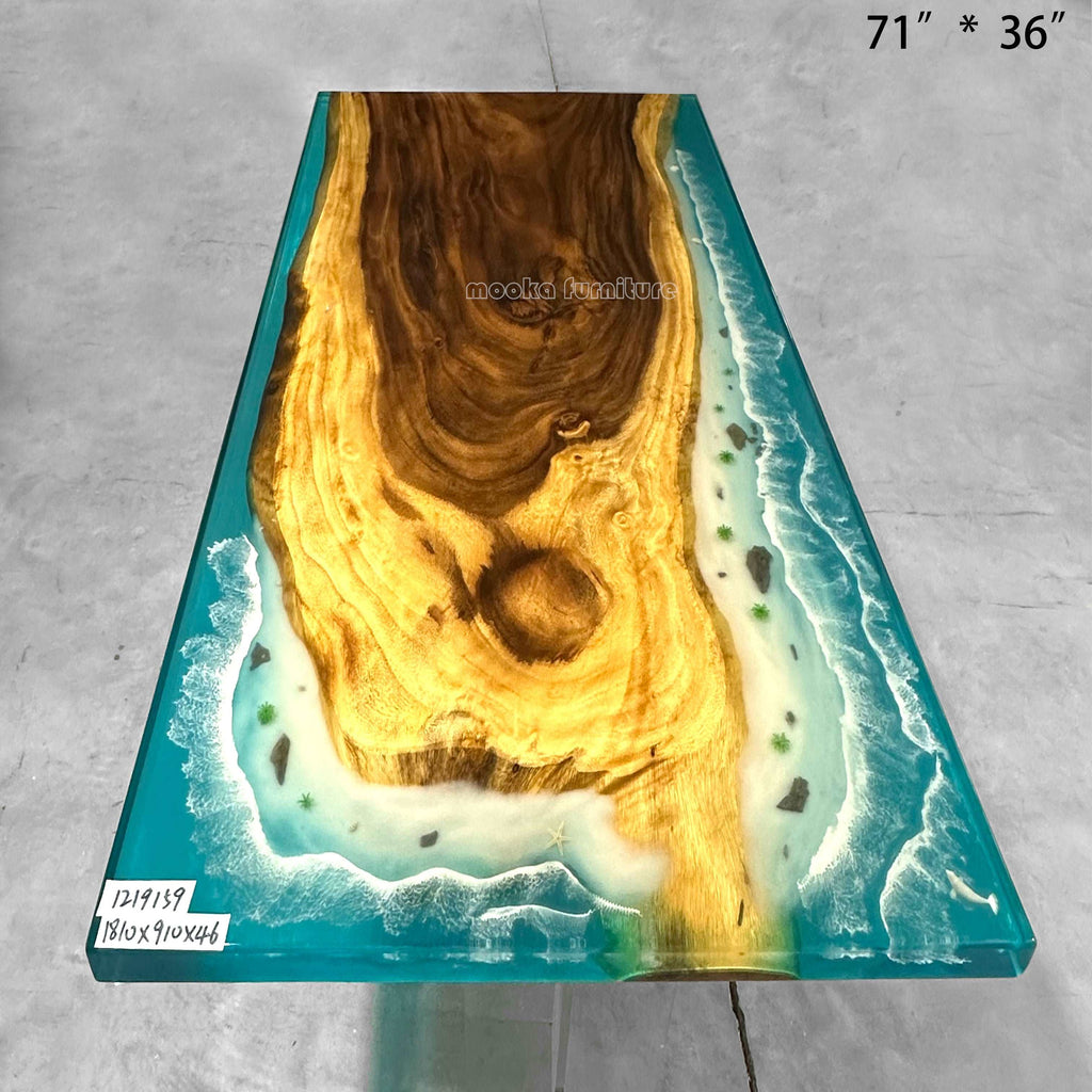 Resin Wood Dining Table - MOOKA FURNITURE