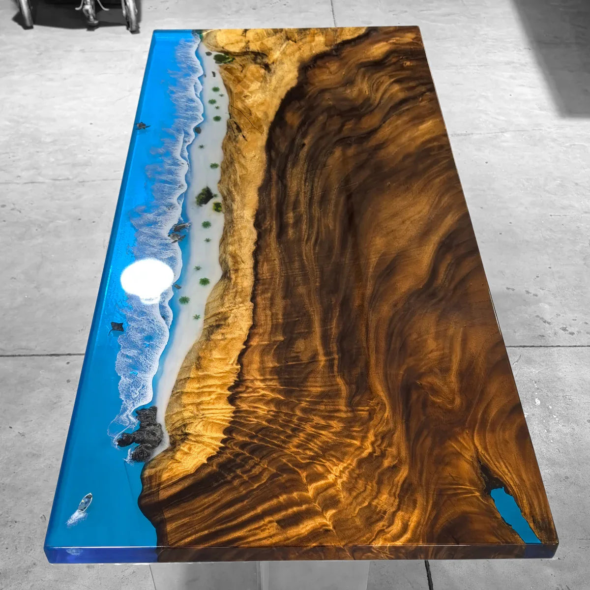 Handmade seawave costal style river table dining table for 8 people - MOOKA FURNITURE