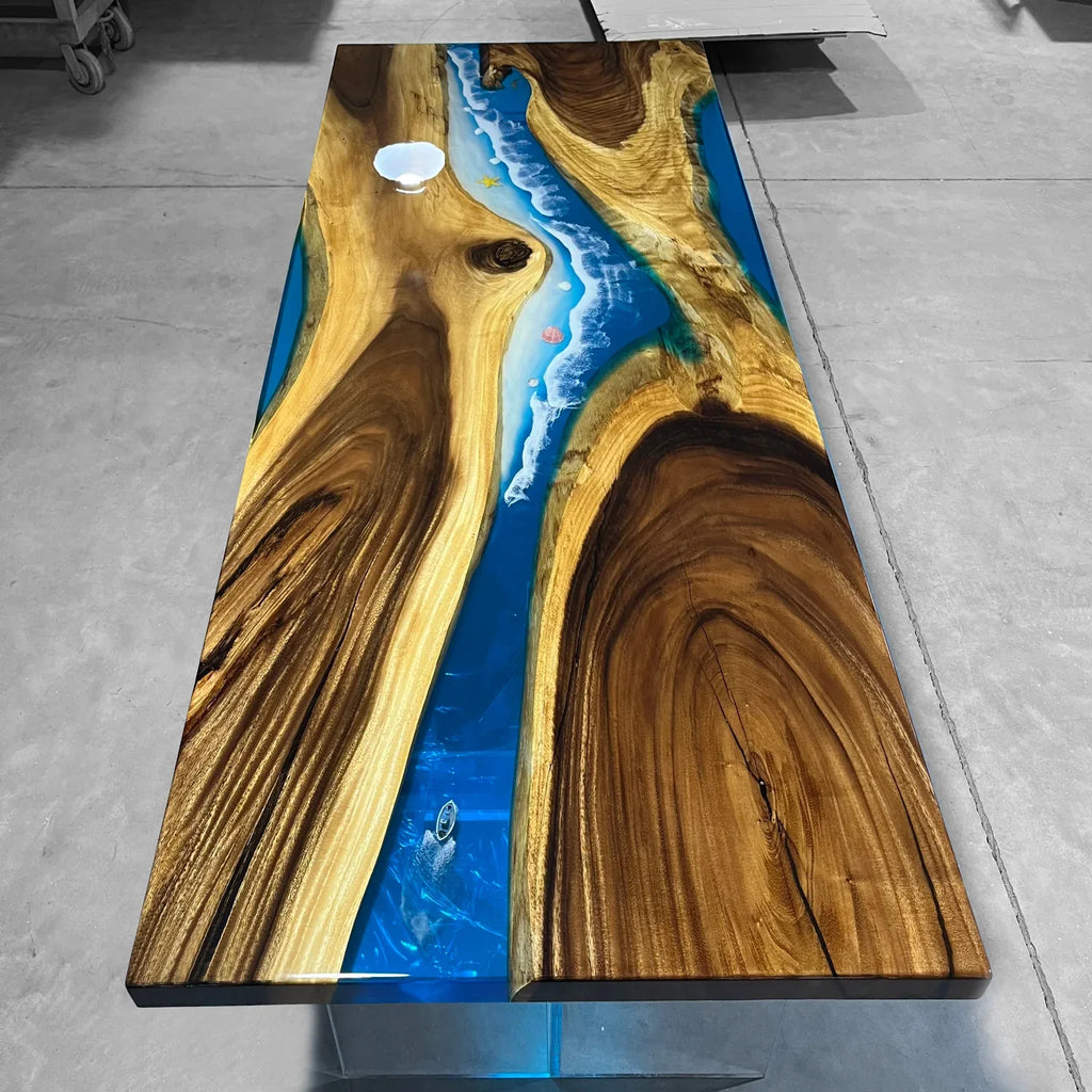Unique custom made river table Ocean Themed Dining Table 6-8 seats - MOOKA FURNITURE