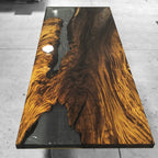 Luxury river table one piece wood dining room table for 8-10 person luxurious homes - MOOKA FURNITURE