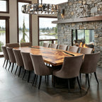 Luxury 12ft organic wood live edge  river table heirloom quality gigantic dining table