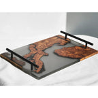 Boutique serving tray kitchen Cheese epoxy wood Board with handles best gift with gift box - MOOKA FURNITURE