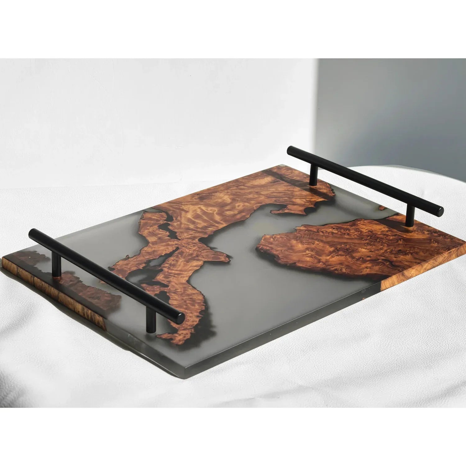 Boutique serving tray kitchen Cheese epoxy wood Board with handles best gift with gift box - MOOKA FURNITURE