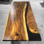 Unique stylish organic natural wood table 10ft dining table with bench for 10-12 people - MOOKA FURNITURE