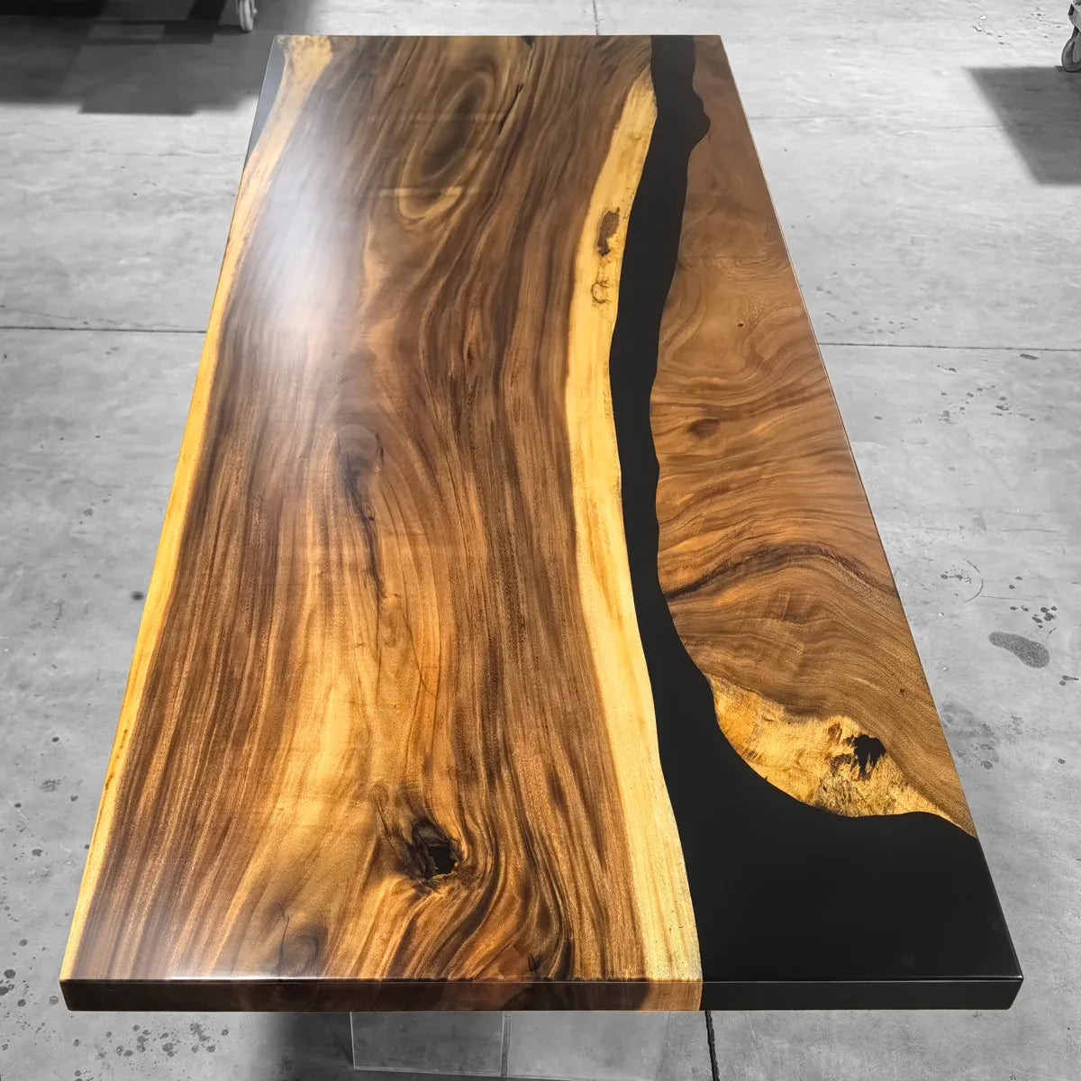 Unique stylish organic natural wood table 10ft dining table with bench for 10-12 people - MOOKA FURNITURE