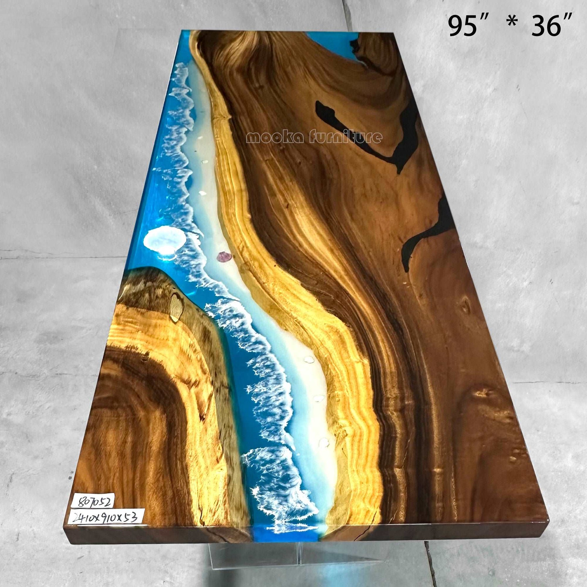 Resin Wood Dining Table - MOOKAFURNITURE