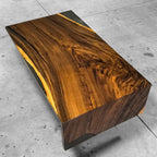 Unique stylish one piece wood epoxy waterfall coffee table - MOOKA FURNITURE