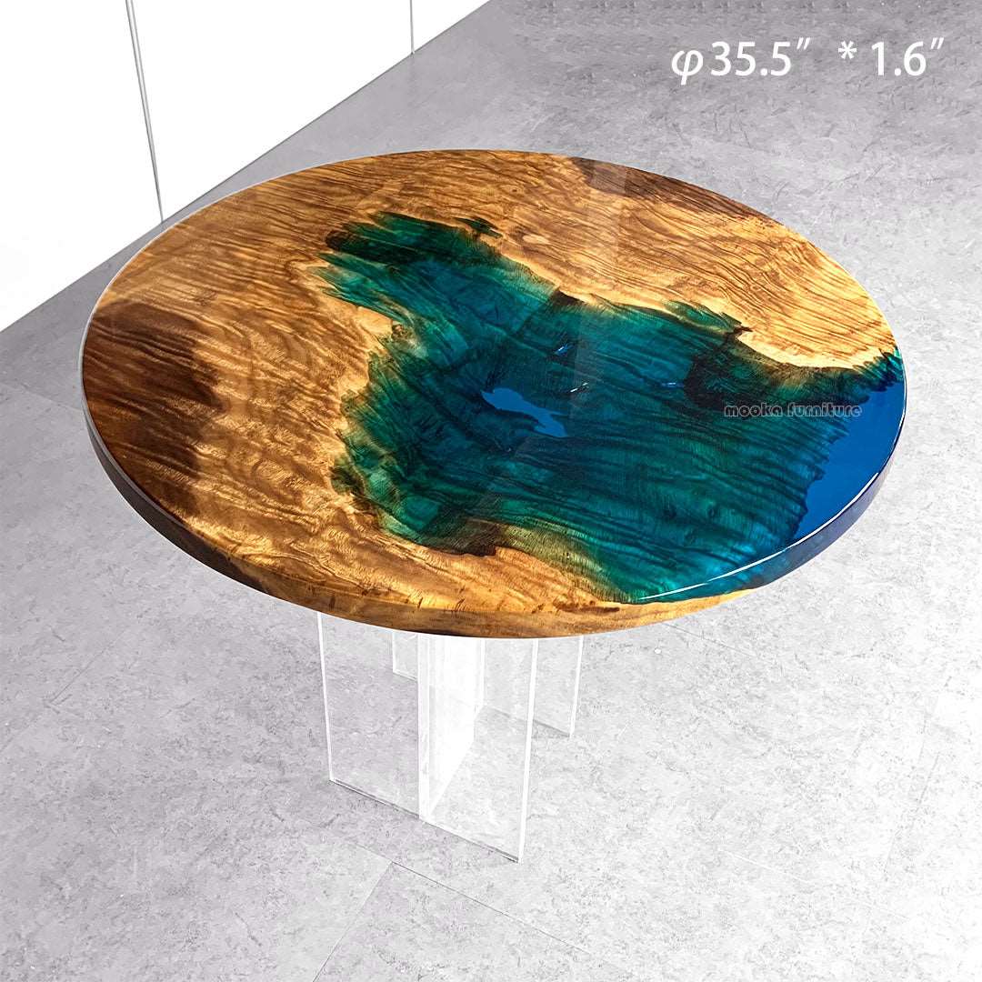 Resin Wood Coffee Table - MOOKAFURNITURE