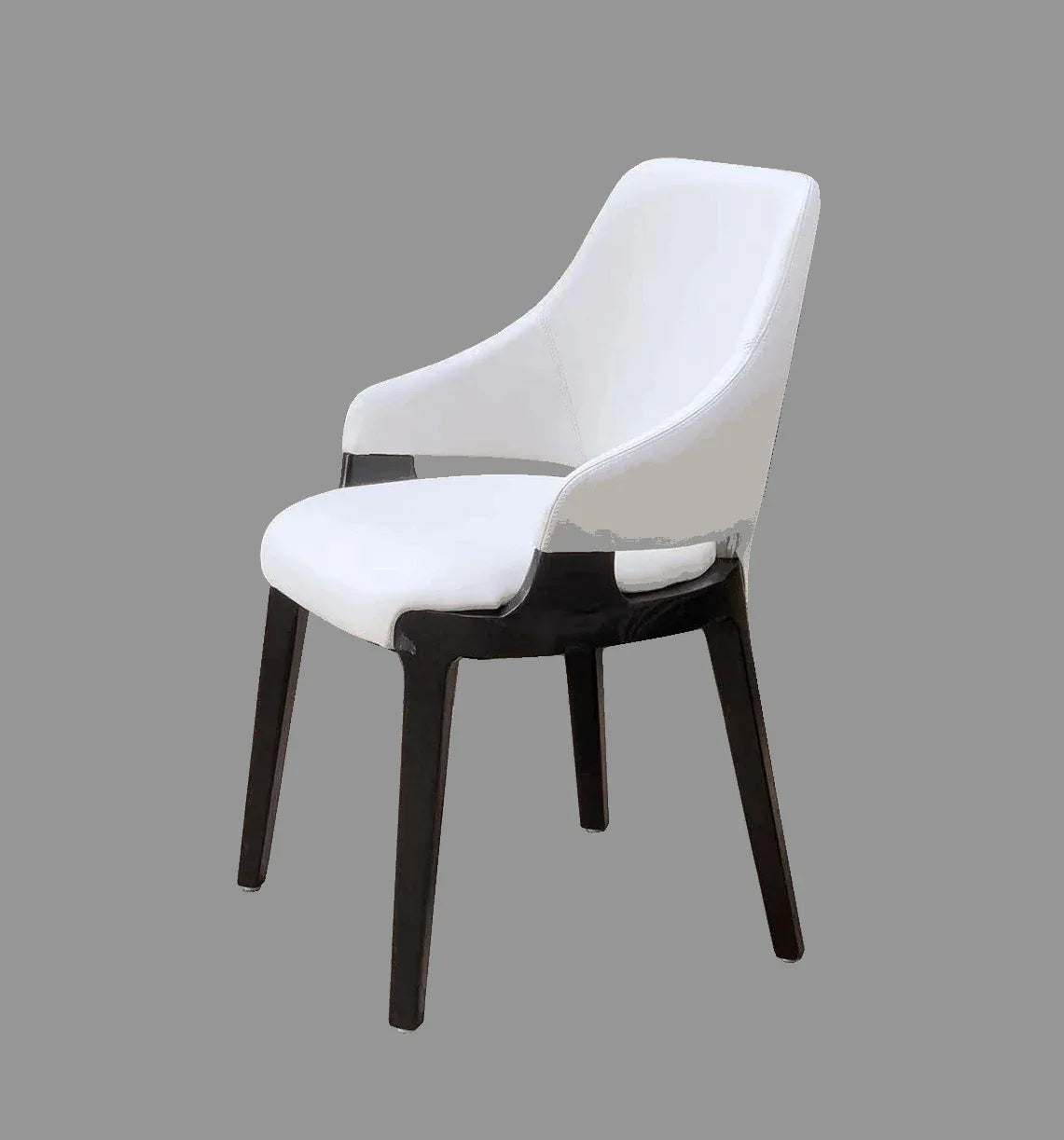 Plattner Solid Back Arm Chair is an elegant dining chair with modern appeal - MOOKA FURNITURE
