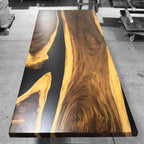 Large size 10feet Luxury live edge wood black epoxy river dining table for 12 people - MOOKA FURNITURE