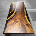 Massive table in 12 ft for 14 person solid wood river epoxy conference table custom made - MOOKA FURNITURE