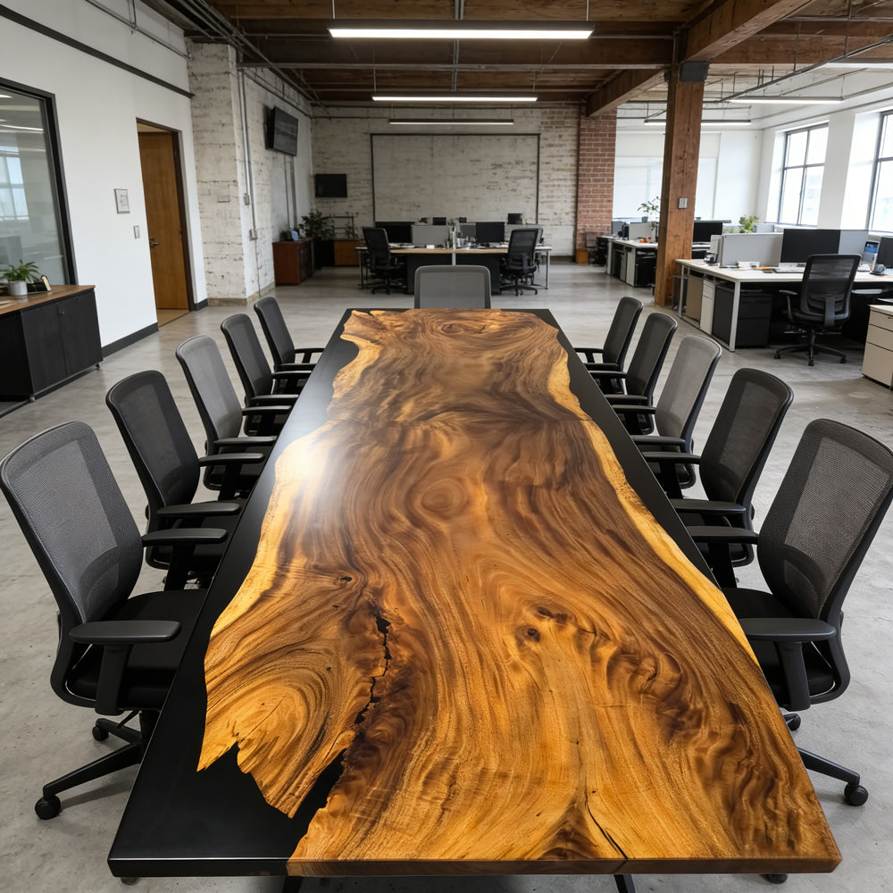 14ft Luxury Boardroom table real solid wood  communal table conference table for 14-16 people