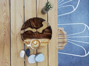 Resin wood coffee tray serving tray3 - MOOKAFURNITURE