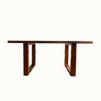 Solid wood table base simple square design natural wood - MOOKA FURNITURE