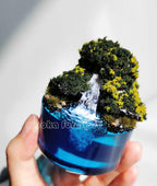 Desktop mini waterfall pool resin fountain by forest with light and glow in dark decoration home - MOOKA FURNITURE