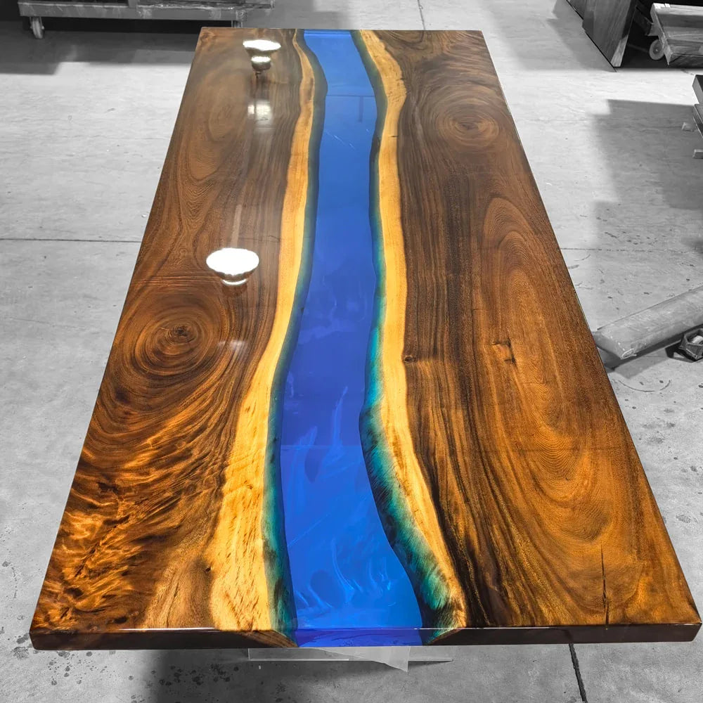 11ft Long river table for 12 people big dining room custom made wood bespoke table - MOOKA FURNITURE