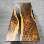 Dining table 144 inch long large size for 14 person solid wood black epoxy river table 12ft - MOOKA FURNITURE