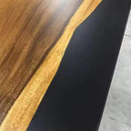 One-piece natural wood single piece slab dining table for 10 seater - MOOKA FURNITURE