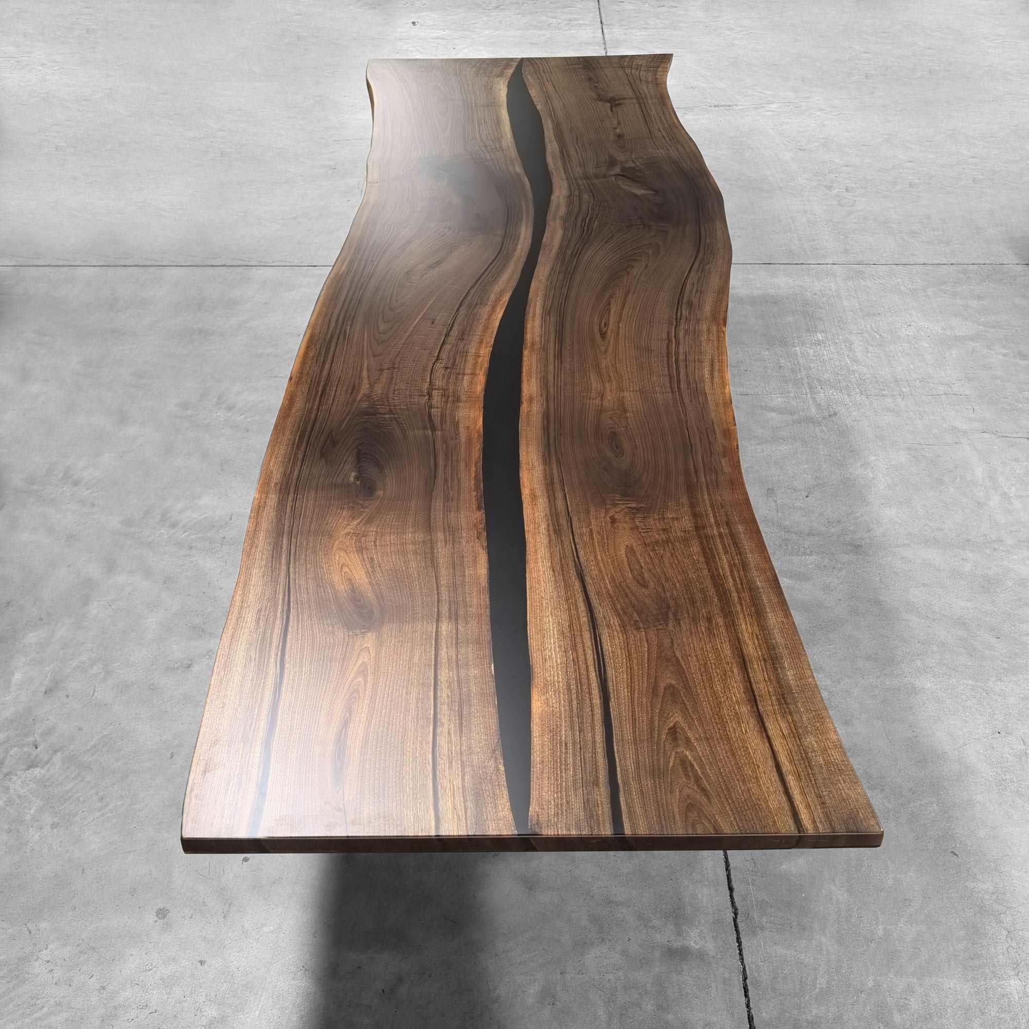Large size live edge black walnut wood dining table for 14 people custom made table 12ft long - MOOKA FURNITURE