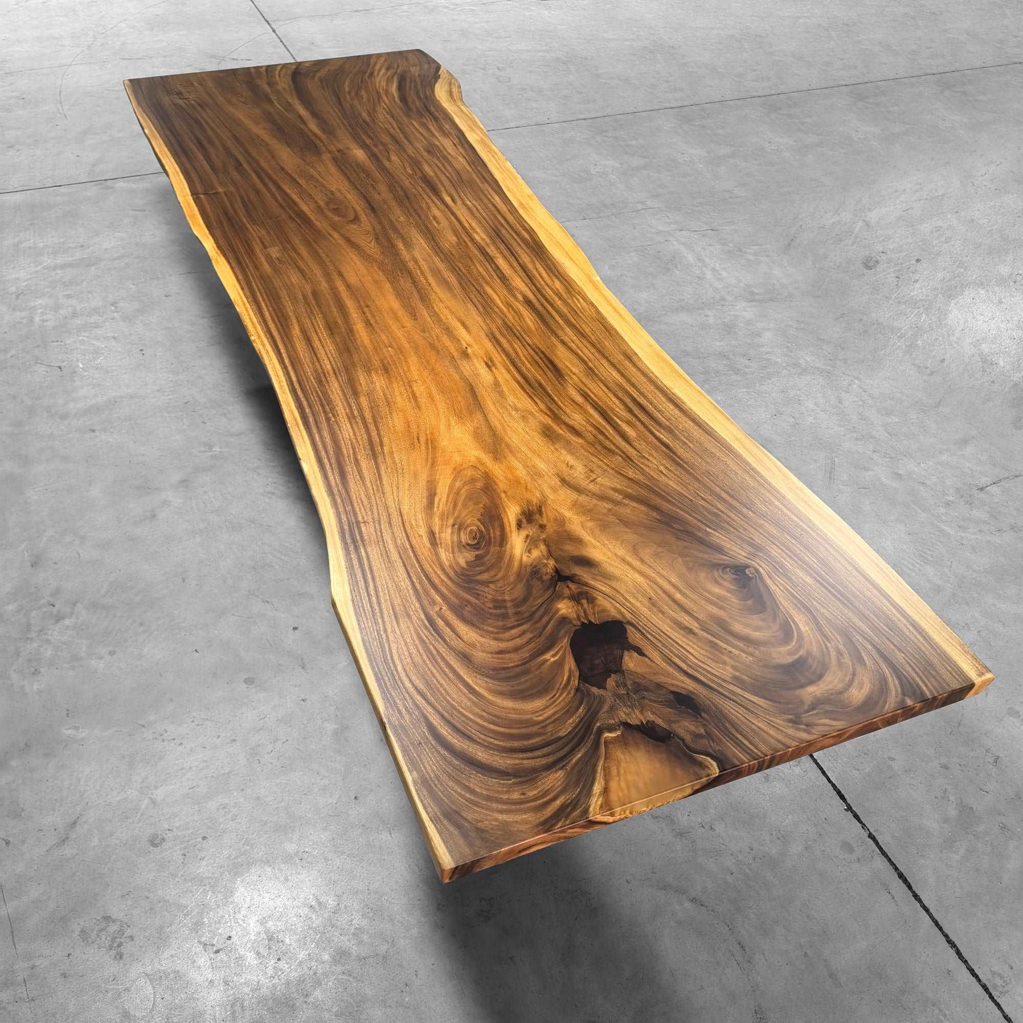 Natural live edge solid wood big size dining table for 12 people - MOOKA FURNITURE