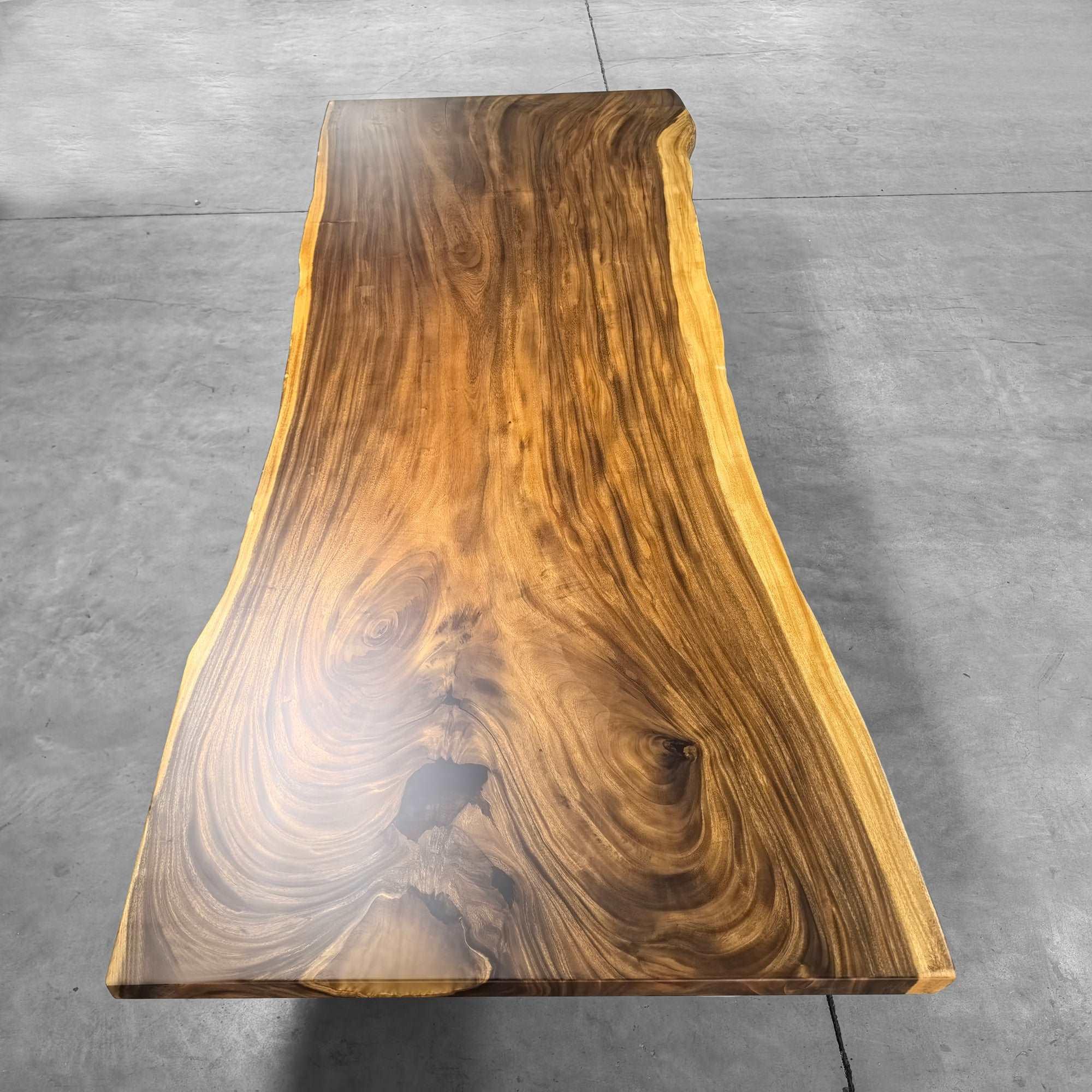 Natural live edge solid wood big size dining table for 12 people - MOOKA FURNITURE