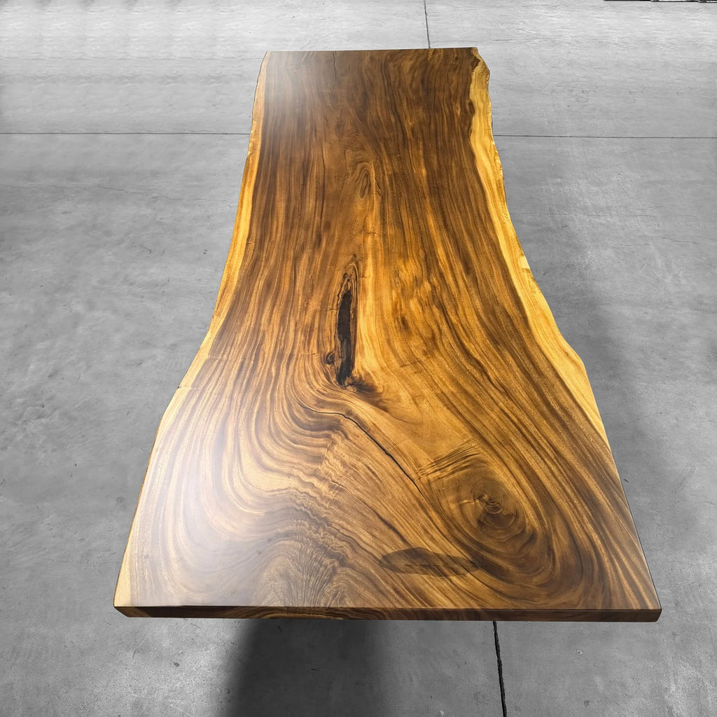 Unique live edge wood dinner room table for 12 seaters large size table - MOOKA FURNITURE