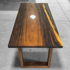 Luxury stylish wood resin river table breakfast table dining nook table with legs - MOOKA FURNITURE