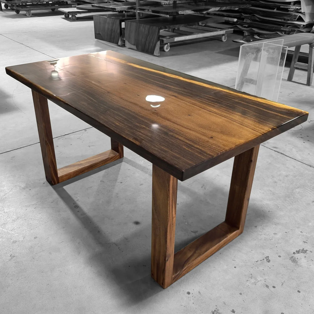 Luxury wood epoxy river table computer desk with wood legs home office desk - MOOKA FURNITURE