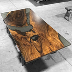 Luxury upscale one piece exotic wood dining table for 8-10 people