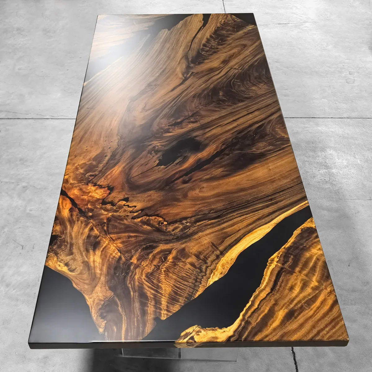 One-piece natural wood luxury vintage style dining table for 10 people - MOOKA FURNITURE