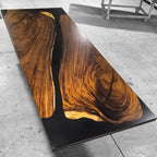 120 inch black resin river table large wood dining table for 10-12 people - MOOKA FURNITURE