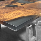 Luxury upscale one piece exotic wood dining table for 8-10 people