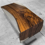 One piece wood resin coffee table waterfall table - MOOKA FURNITURE