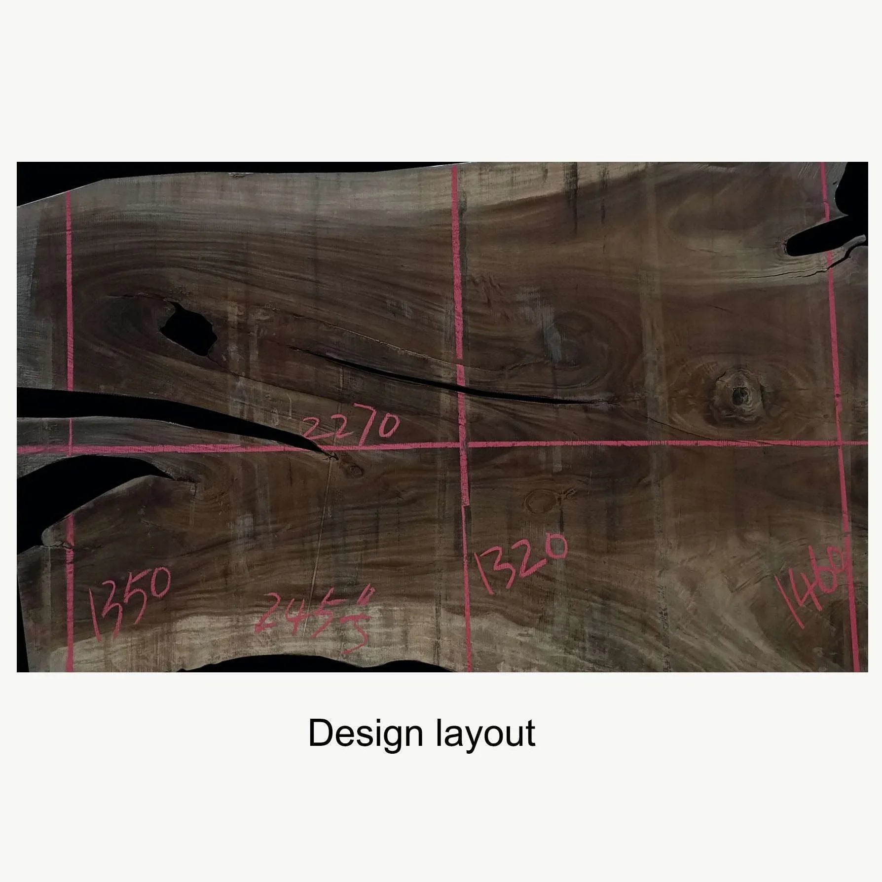 Upscale dining table with widened design and black epoxy on sides - MOOKA FURNITURE