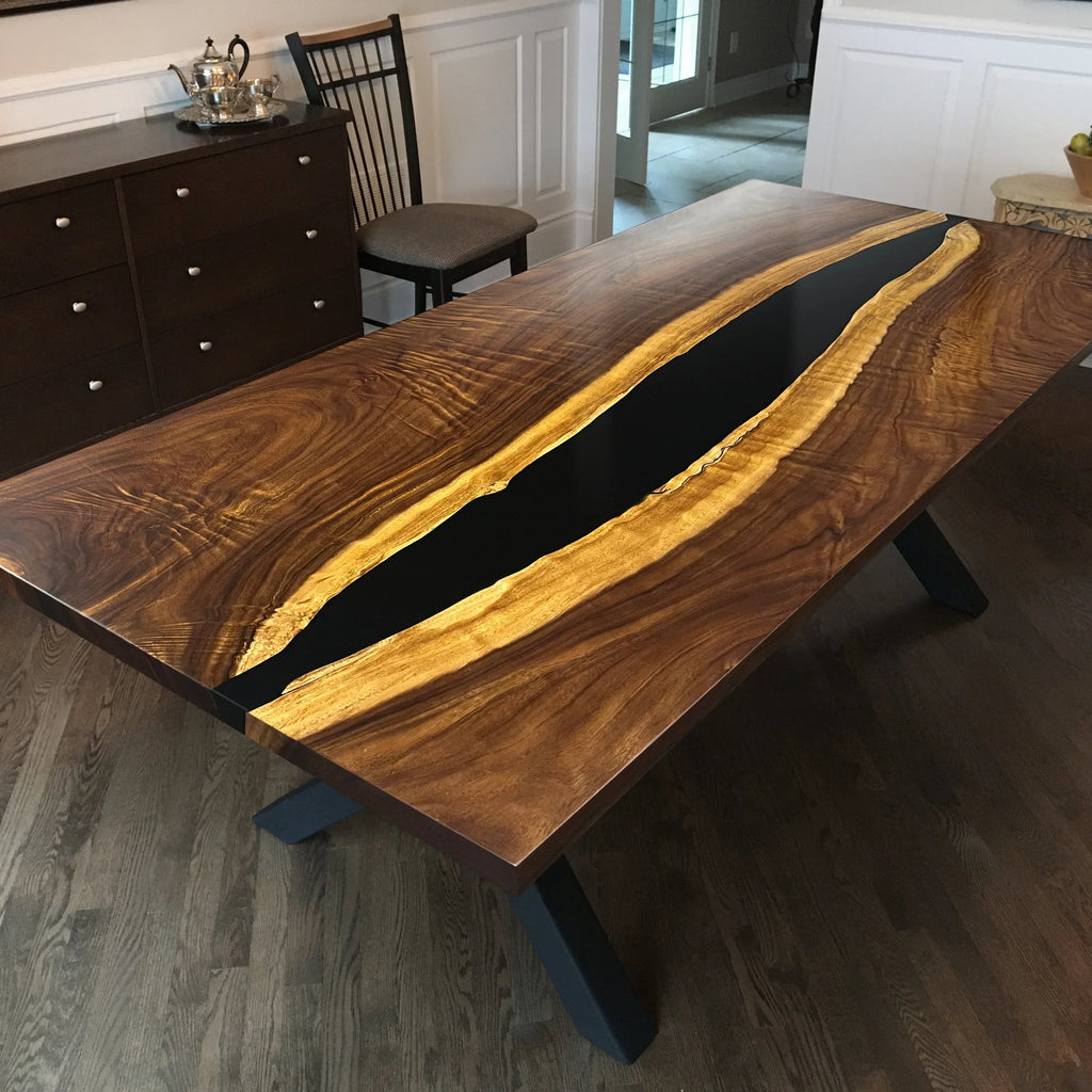 Artistry wood epoxy river table for 6-8 people - MOOKA FURNITURE