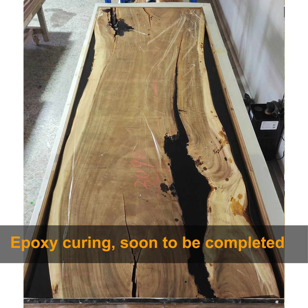 Luxury 10 seats black epoxy dining table - MOOKA FURNITURE