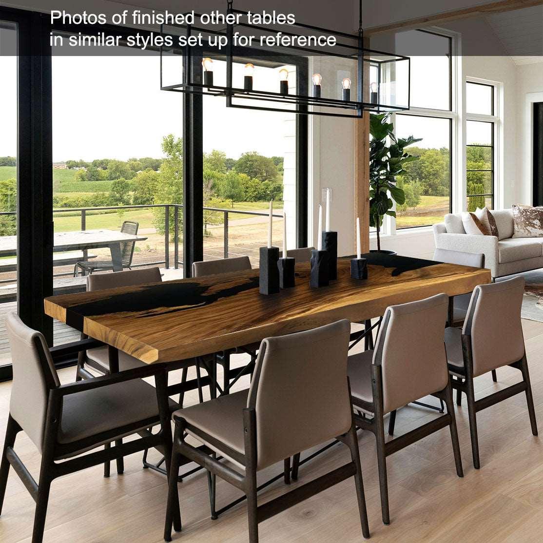 Luxury 10 seats black epoxy dining table - MOOKA FURNITURE